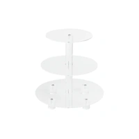 3 Tier Round 4mm Thick Cake Stand - Acrylic Cupcake