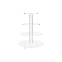 4 Tier Round 4mm Thick Cake Stand - Acrylic Cupcake