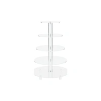 5 Tier Round 4mm Thick Cake Stand - Acrylic Cupcake