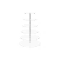 6 Tier Round 4mm Thick Cake Stand - Acrylic Cupcake