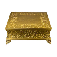 Square Gold 18 Cake Stand - Wedding Cake Plateau Collection: Single