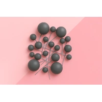 Stone Grey Matte Ball Toppers 20pcs