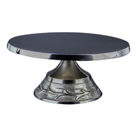 Round Tapered Cake Stand - 14 Inch Silver: Single