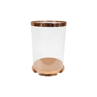Cake Box 10X13 Inch Transparent Round - Rose Gold  