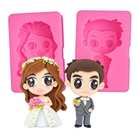 Bride And Groom Silicone Mould - Animated