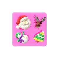Christmas Themes Santa Reindeer Tree Snowman Silicone Mold