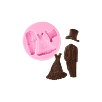 Bride Groom Dress Set - Pink Silicone Mould