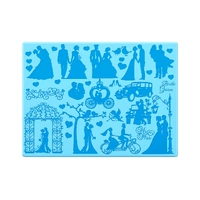 Wedding Silhouette 1 Cake Lace Silicone Mat  Single