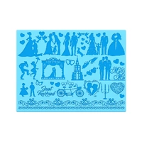 Wedding Silhouette 2 Cake Lace Mat - Silicone Mat