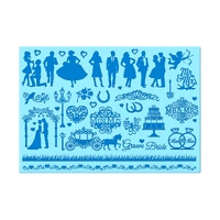 Wedding Silhouette 3 Cake Lace Mat - Silicone Mat