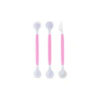 Fondant - Gum Paste Tool Set - 3 Piece Modelling Tools-Pink