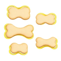 Cartoon Plastic Cookie Cutter (5 Pc) - Dog Bone Fondant Cutters