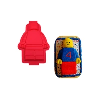 Lego Man Minifigure Robot Mould / Building Blocks Silicone Mold - Red Colour