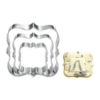Square Plaque Cutter Set Cookie Cutters Set Fondant / Gumpaste 3Pce
