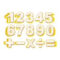 Plastic Numbers Cookie Cutter Set (Yellow)