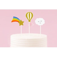 Shooting Star And Balloon Paper Cake Topper Set - 3 Pieces