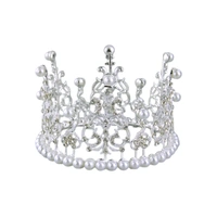 Diamante And Faux Pearl Accent Crown / Tiara - 120mm Diameter - Cake Topper
