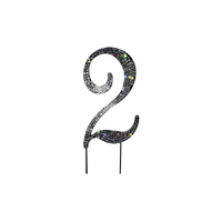 12cm Diamante Number 2 - Rhinestone Cake Topper Monogram Birthday Anniversary