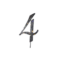 12cm Diamante Number 4 - Rhinestone Cake Topper Monogram Birthday Anniversary