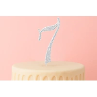 12cm Diamante Number 7 - Rhinestone Cake Topper Monogram Birthday Anniversary