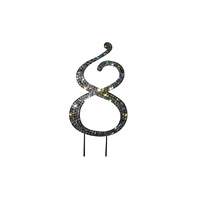 12cm Diamante Number 8 - Rhinestone Cake Topper Monogram Birthday Anniversary