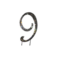 12cm Diamante Number 9 - Rhinestone Cake Topper Monogram Birthday Anniversary