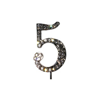 4.5cm Diamante Number 5 - Rhinestone Cake Topper Monogram Birthday Anniversary