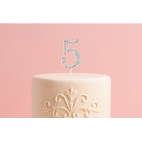 4.5cm Diamante Number 5 - Rhinestone Cake Topper Monogram Birthday Anniversary
