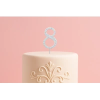 Diamante Number 8 - 4.5cm Rhinestone Cake Topper Birthday Aniversary