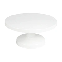White Standard Cake Display Turntable - Revolving Cake Stand - Quality Plastic 
