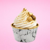 Silver Marble - Metallic Cupcake Liners - 50Pcs 