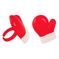 Santa Gloves Red And Black- Mixed Cupcake Rings - 8 Pieces